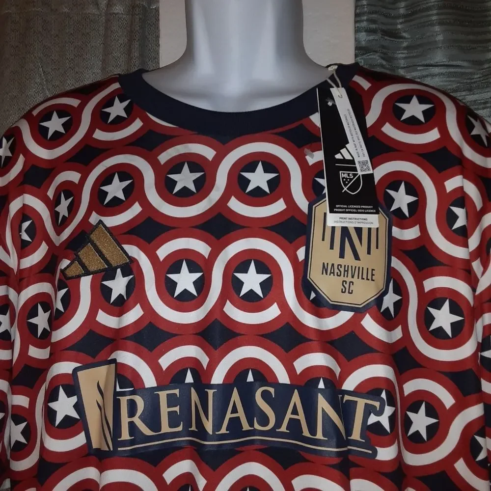 Adidas 2XL Nashville FC Slim Fit Pre-Match Adidas/Marvel Jersey  NWT